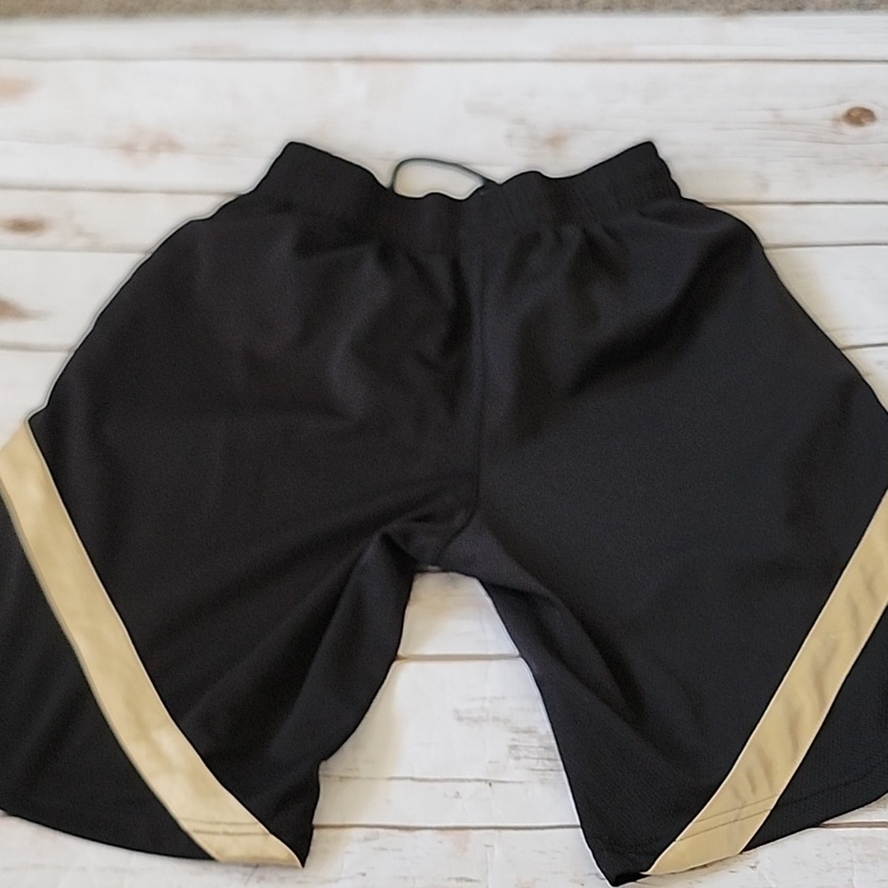 NBA black and gold basketball shorts with elastic tie waist - Picture 3 of 11